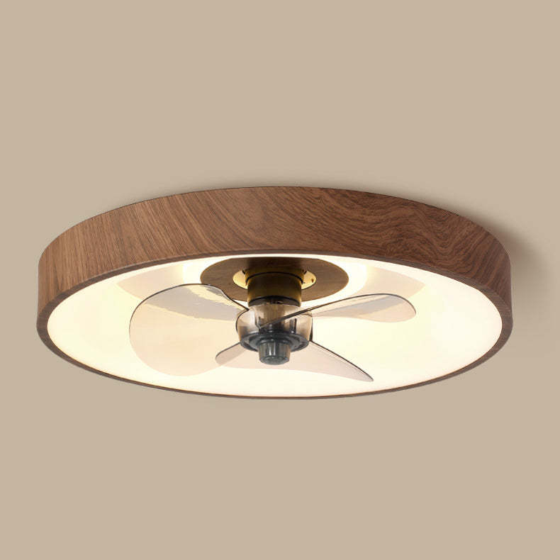Modern Round Iron Acrylic LED Flush Mount Fan Light