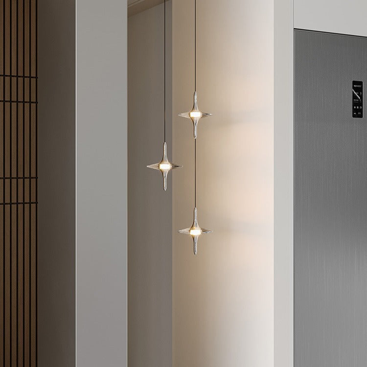 Modern Cone Metal Crystal LED Pendant Light
