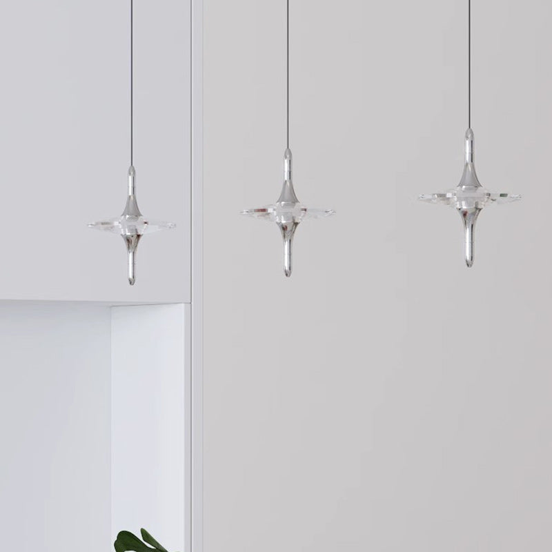 Modern Cone Metal Crystal LED Pendant Light