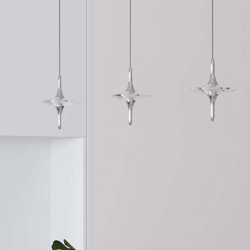 Modern Cone Metal Crystal LED Pendant Light