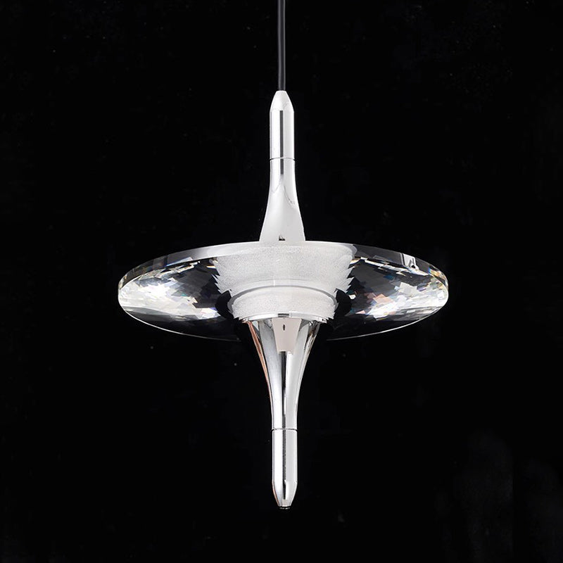 Modern Cone Metal Crystal LED Pendant Light