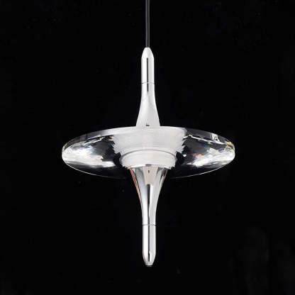 Modern Cone Metal Crystal LED Pendant Light
