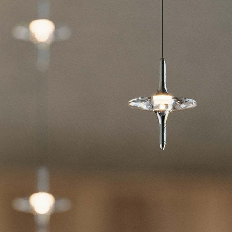 Modern Cone Metal Crystal LED Pendant Light