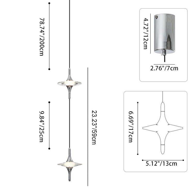 Modern Cone Metal Crystal LED Pendant Light
