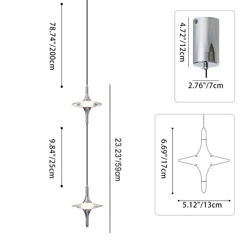 Modern Cone Metal Crystal LED Pendant Light