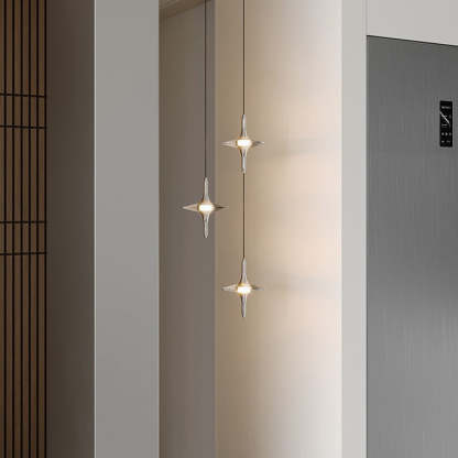 Modern Cone Metal Crystal LED Pendant Light
