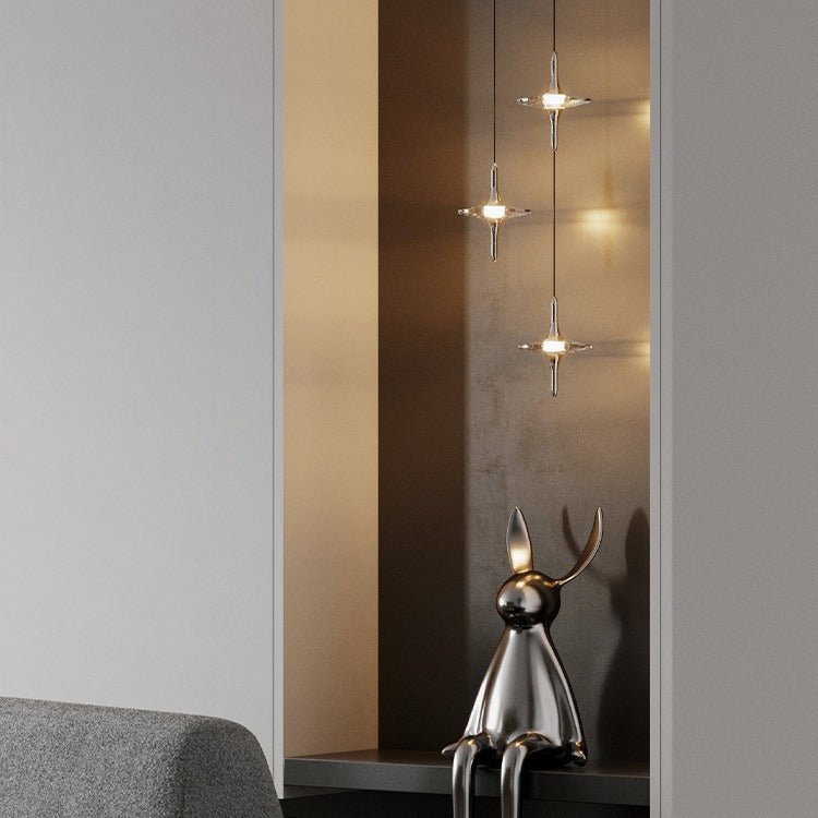 Modern Cone Metal Crystal LED Pendant Light