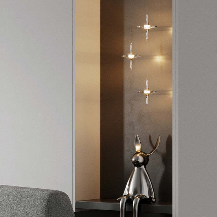 Modern Cone Metal Crystal LED Pendant Light