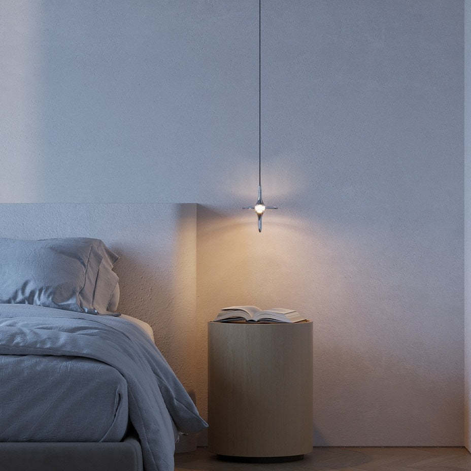 Modern Cone Metal Crystal LED Pendant Light
