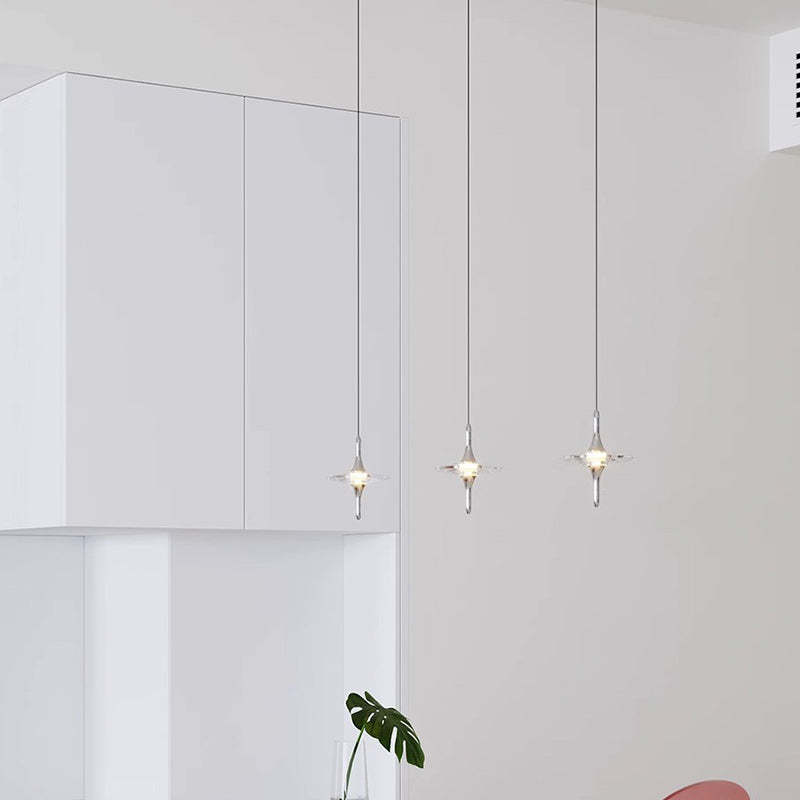 Modern Cone Metal Crystal LED Pendant Light