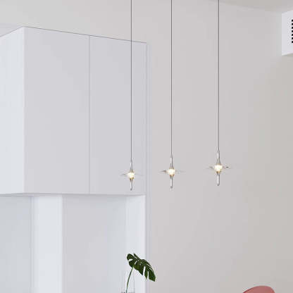 Modern Cone Metal Crystal LED Pendant Light