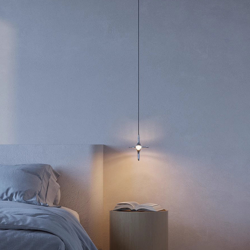 Modern Cone Metal Crystal LED Pendant Light