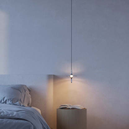 Modern Cone Metal Crystal LED Pendant Light