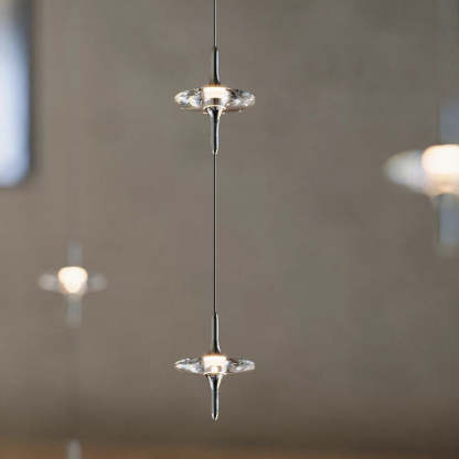 Modern Cone Metal Crystal LED Pendant Light