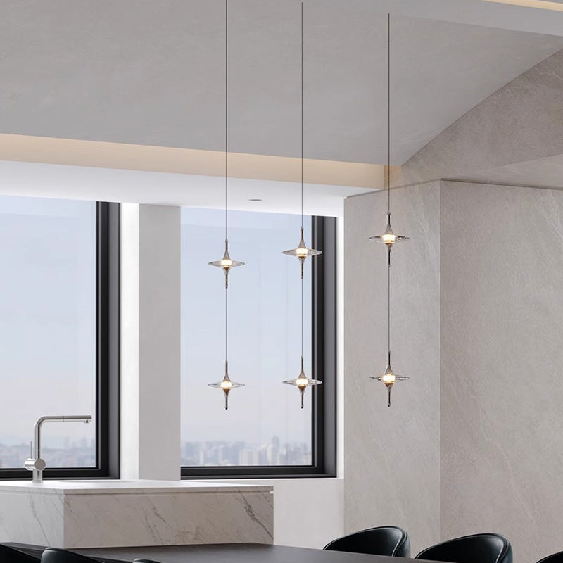 Modern Cone Metal Crystal LED Pendant Light