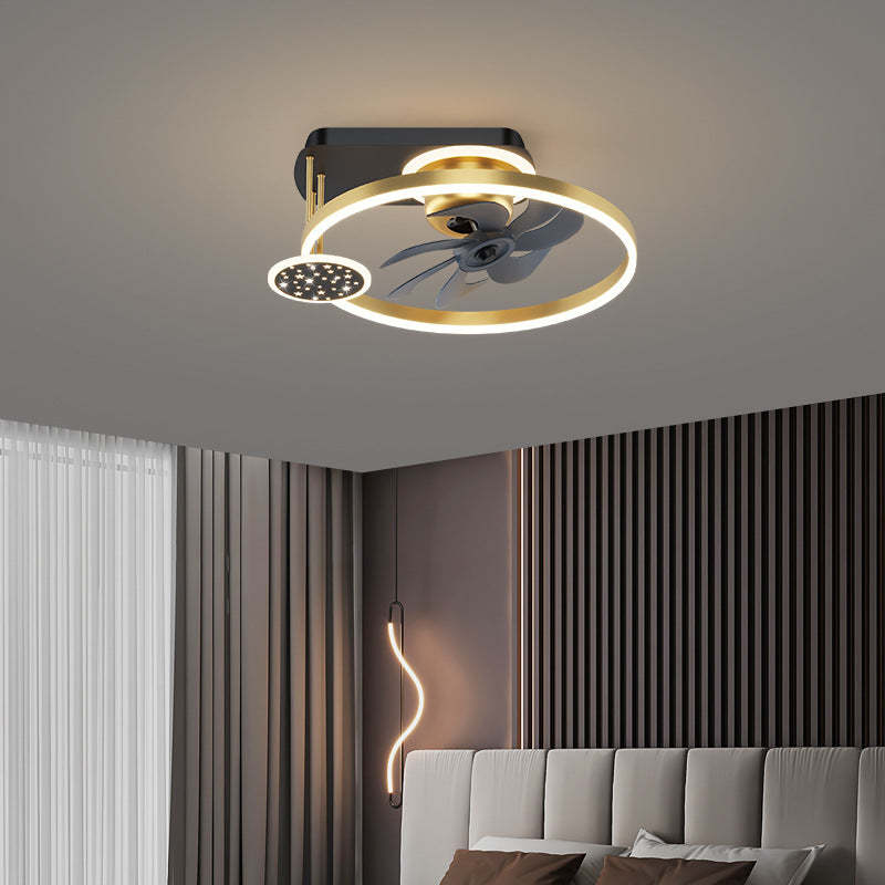 Nordic Iron Aluminum Mount Ceiling Fan Light