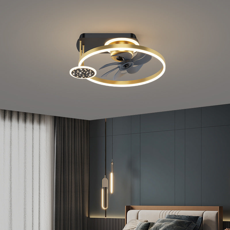 Nordic Iron Aluminum Mount Ceiling Fan Light