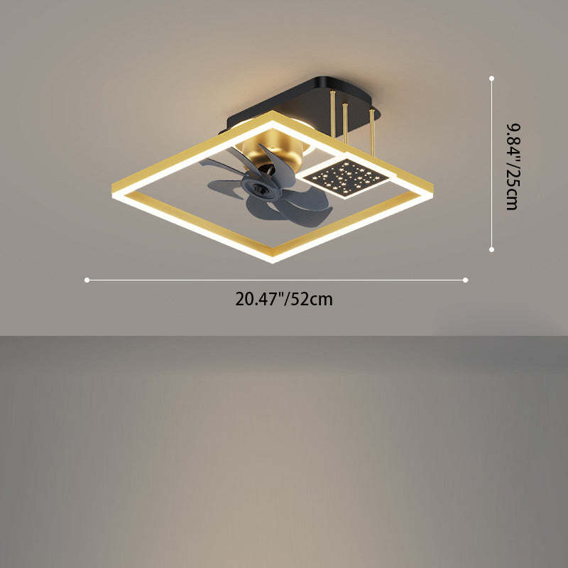 Nordic Iron Aluminum Mount Ceiling Fan Light