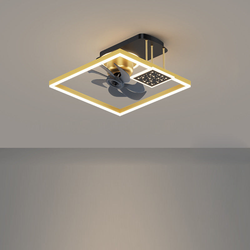 Nordic Iron Aluminum Mount Ceiling Fan Light