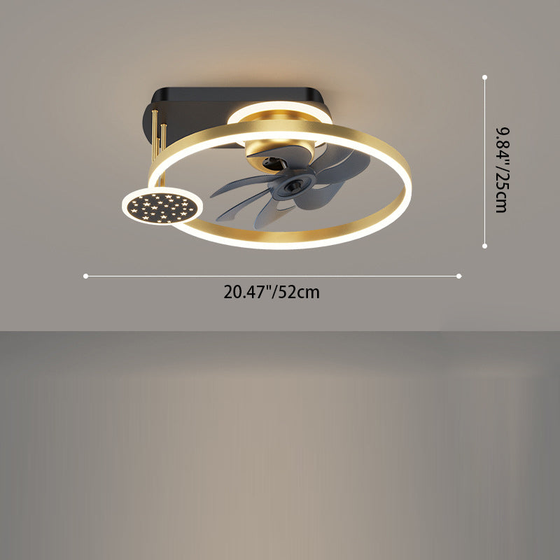 Nordic Iron Aluminum Mount Ceiling Fan Light