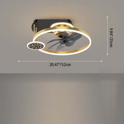 Nordic Iron Aluminum Mount Ceiling Fan Light