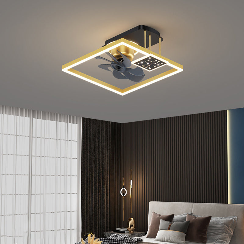 Nordic Iron Aluminum Mount Ceiling Fan Light