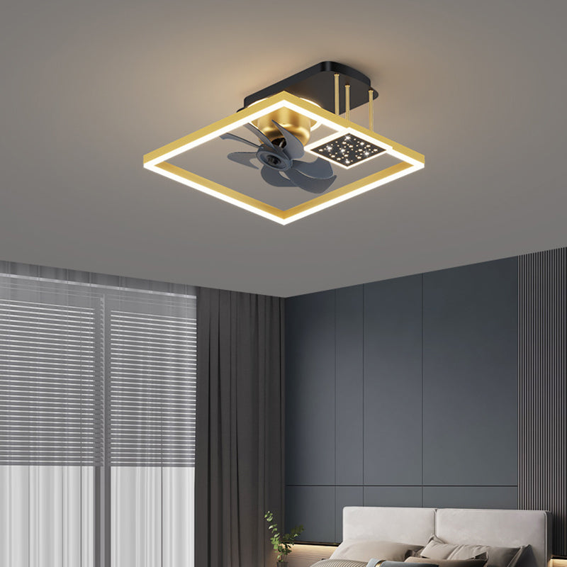 Nordic Iron Aluminum Mount Ceiling Fan Light