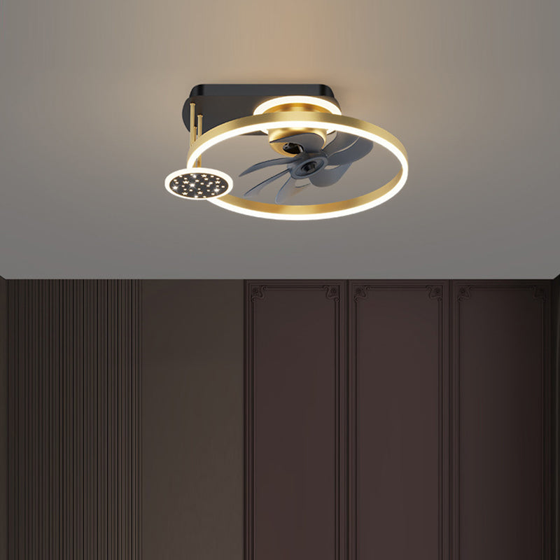 Nordic Iron Aluminum Mount Ceiling Fan Light
