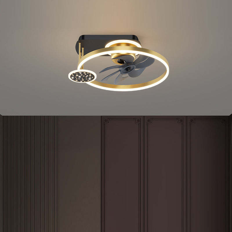 Nordic Iron Aluminum Mount Ceiling Fan Light