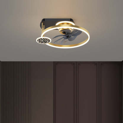 Nordic Iron Aluminum Mount Ceiling Fan Light