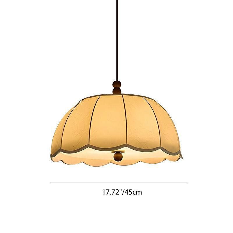 French Dome Iron Fabric 4-Light Pendant
