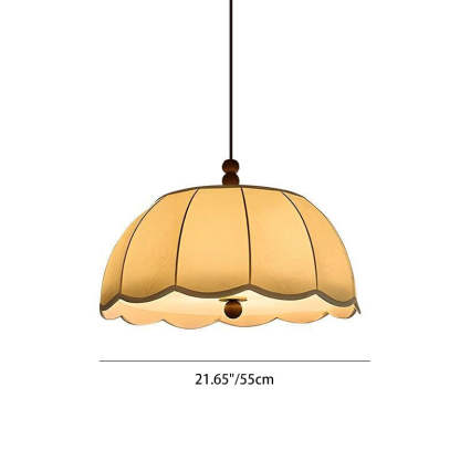 French Dome Iron Fabric 4-Light Pendant