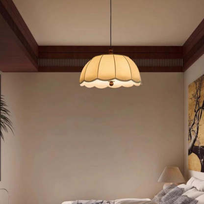French Dome Iron Fabric 4-Light Pendant