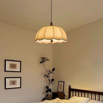 French Dome Iron Fabric 4-Light Pendant