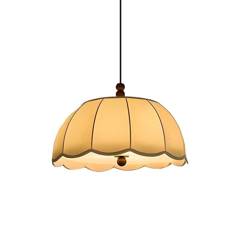 French Dome Iron Fabric 4-Light Pendant