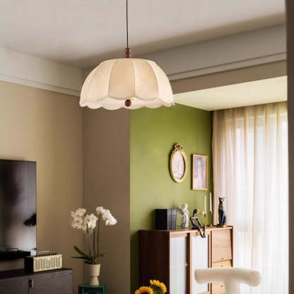 French Dome Iron Fabric 4-Light Pendant