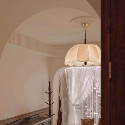 French Dome Iron Fabric 4-Light Pendant