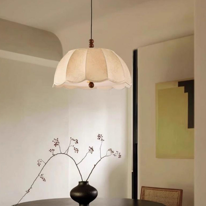French Dome Iron Fabric 4-Light Pendant