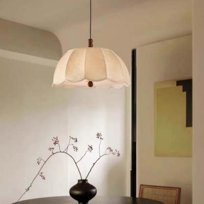 French Dome Iron Fabric 4-Light Pendant