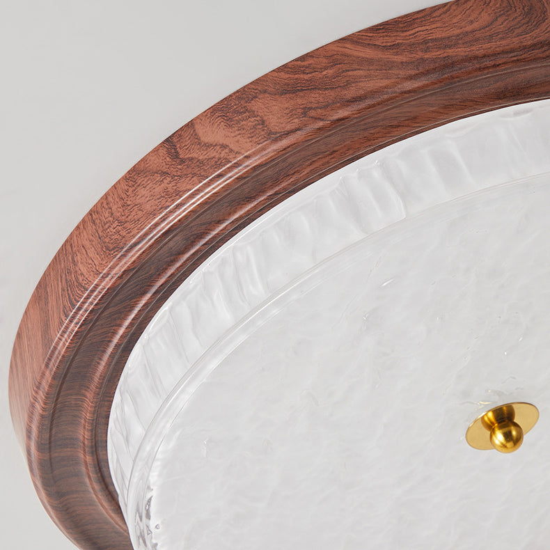 Vintage Round Metal Glass LED Flush Mount Light