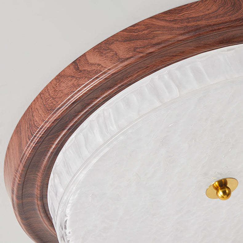 Vintage Round Metal Glass LED Flush Mount Light