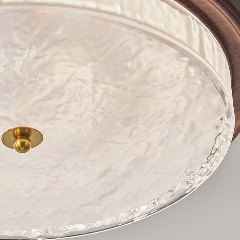 Vintage Round Metal Glass LED Flush Mount Light