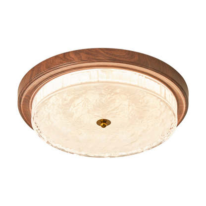 Vintage Round Metal Glass LED Flush Mount Light