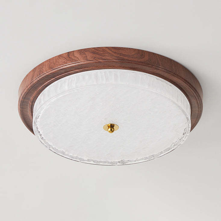 Vintage Round Metal Glass LED Flush Mount Light