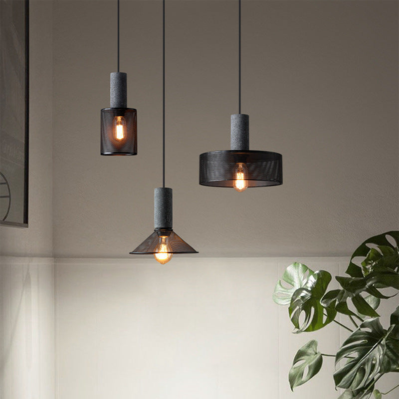 Industrial Cylinder Metal Cement Pendant Light