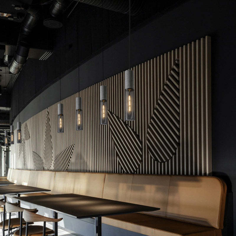 Industrial Cylinder Metal Cement Pendant Light