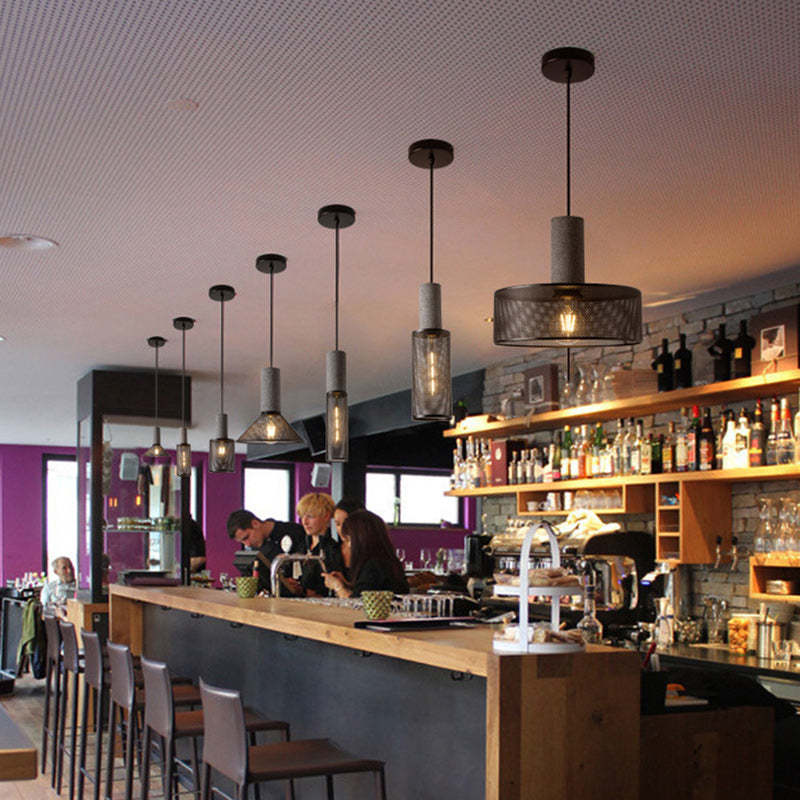 Industrial Cylinder Metal Cement Pendant Light