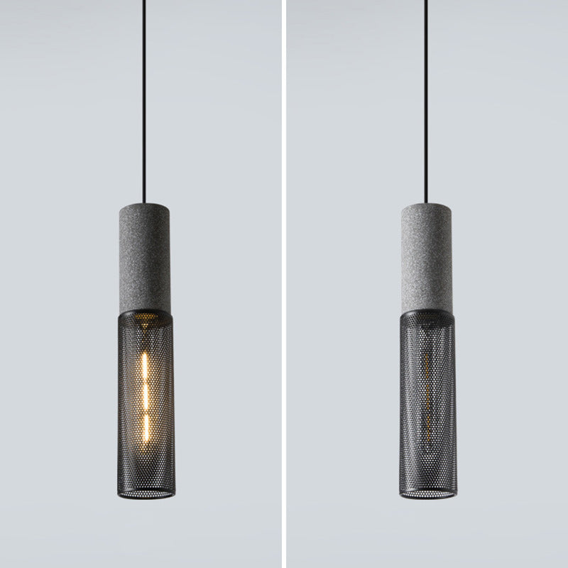 Industrial Cylinder Metal Cement Pendant Light