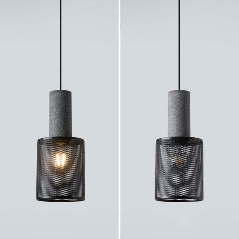 Industrial Cylinder Metal Cement Pendant Light