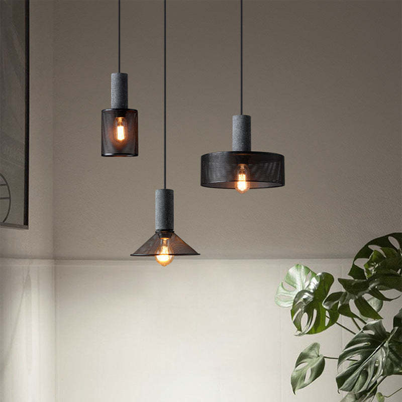 Industrial Cylinder Metal Cement Pendant Light